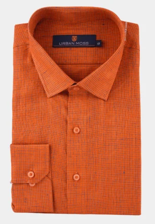 Burnt Orange Check Shirt