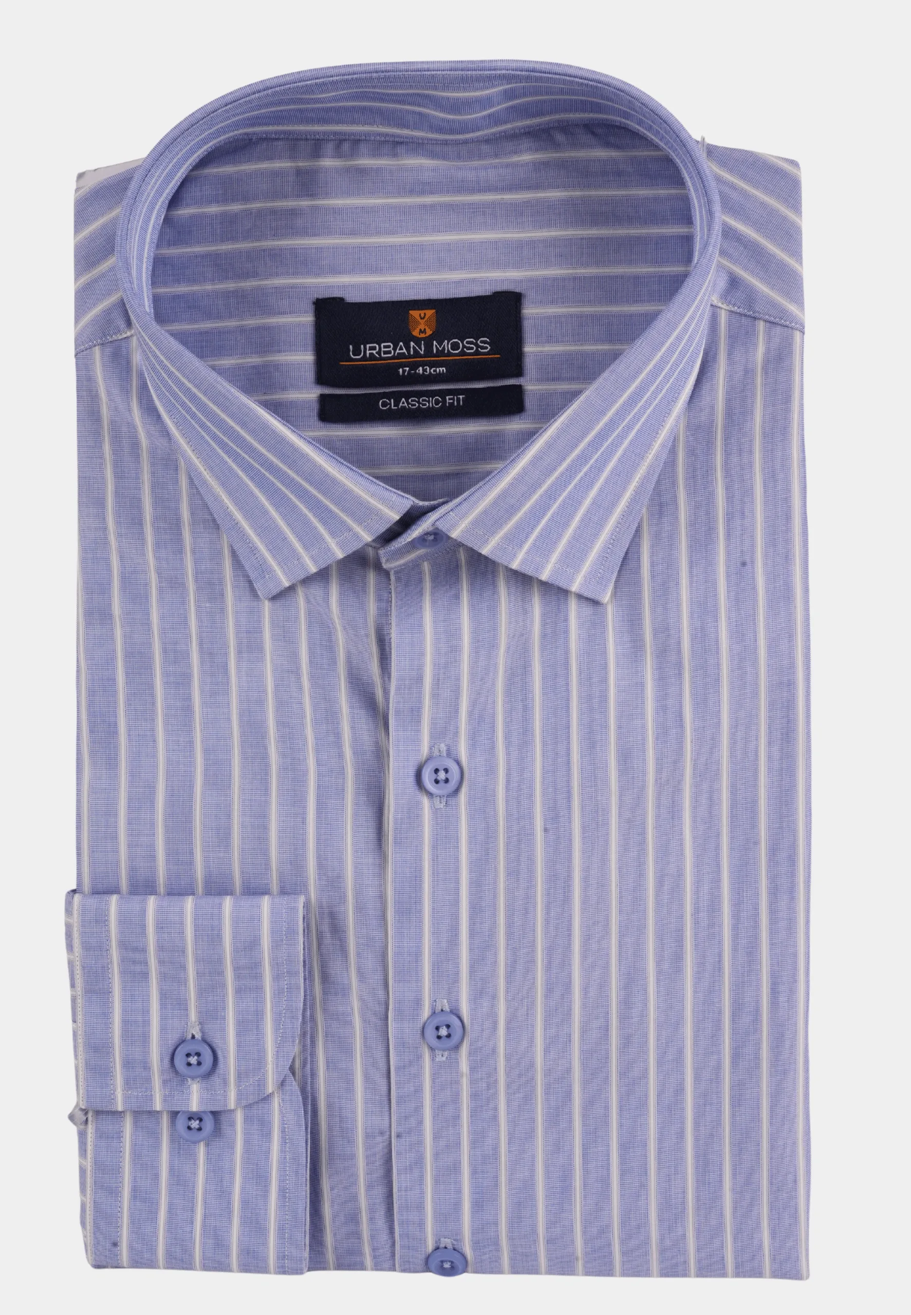 Sky Blue Linen Stripe Shirt