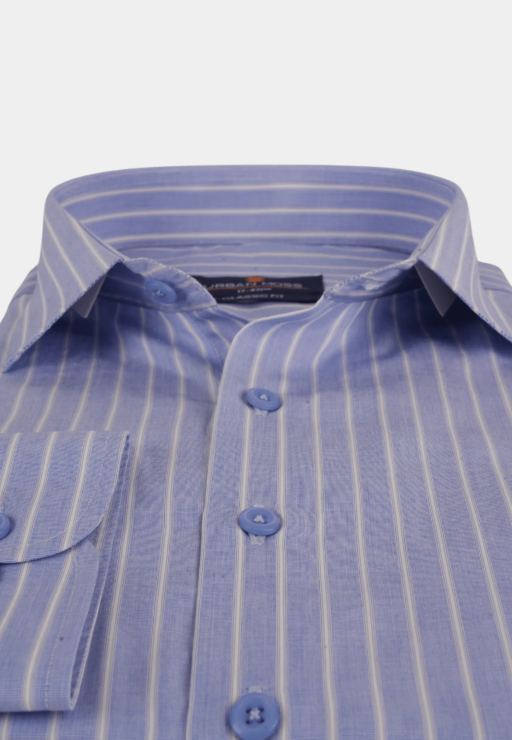 Sky Blue Linen Stripe Shirt - Image 3