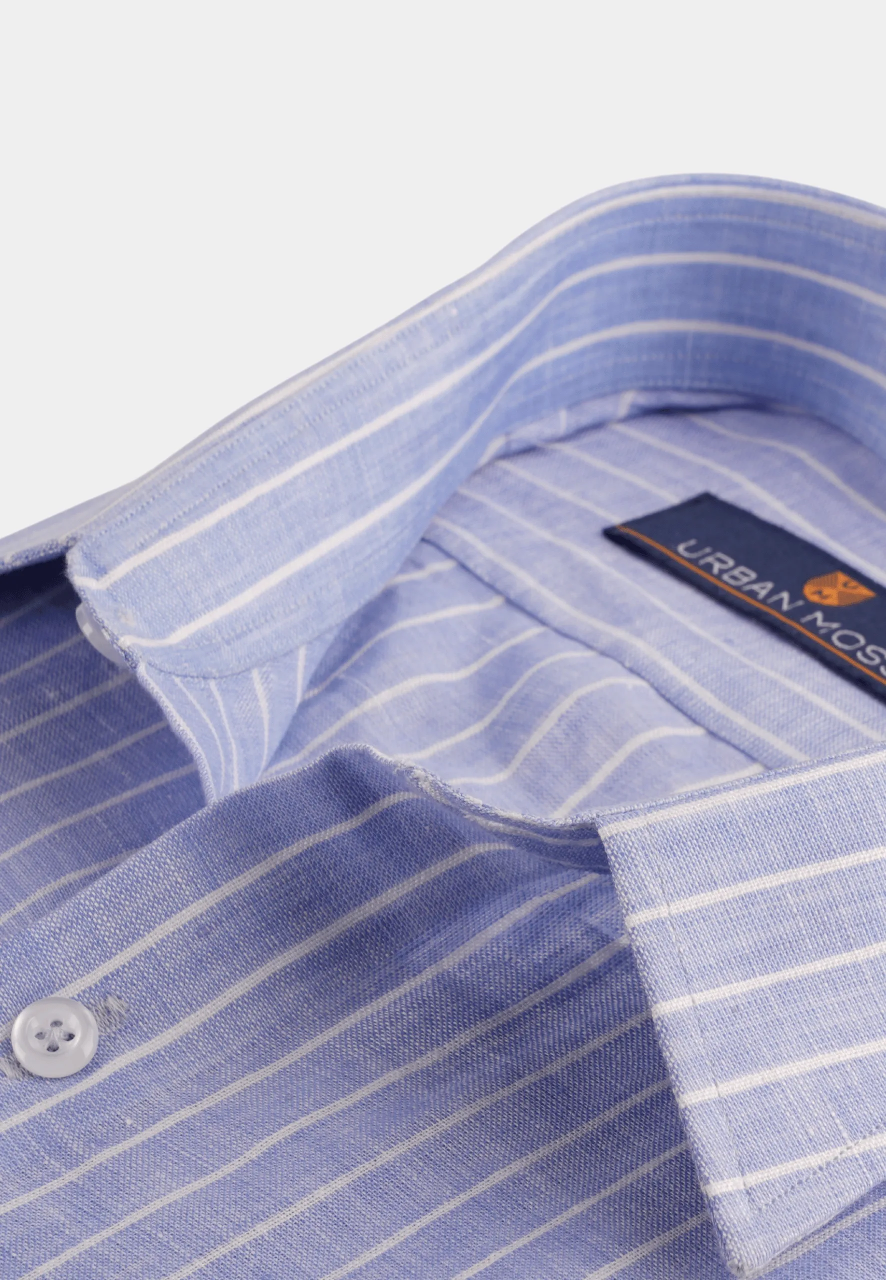 Sky Blue Linen Stripe Shirt - Image 4