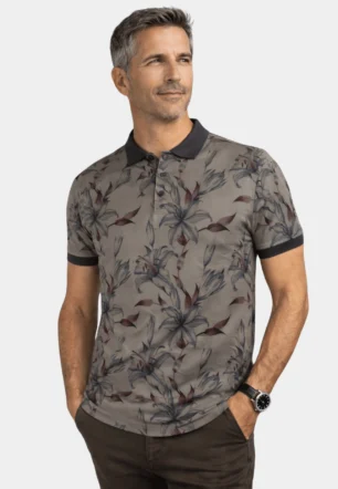 Khaki Polo Neck T-Shirt