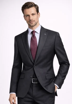 Superior Wool Suit – Charcoal Gray