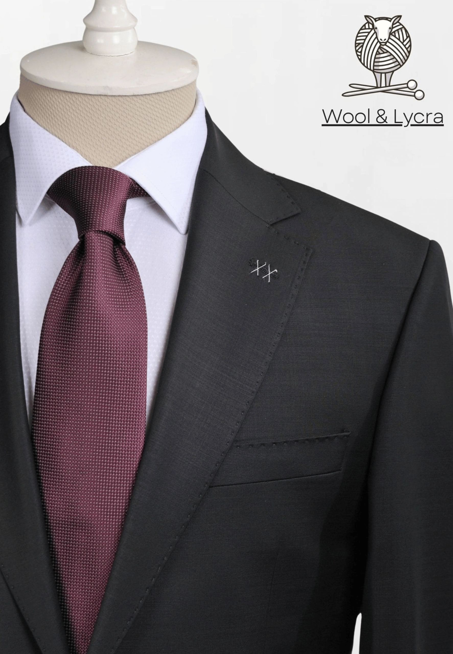 Superior Wool Suit – Black - Image 4