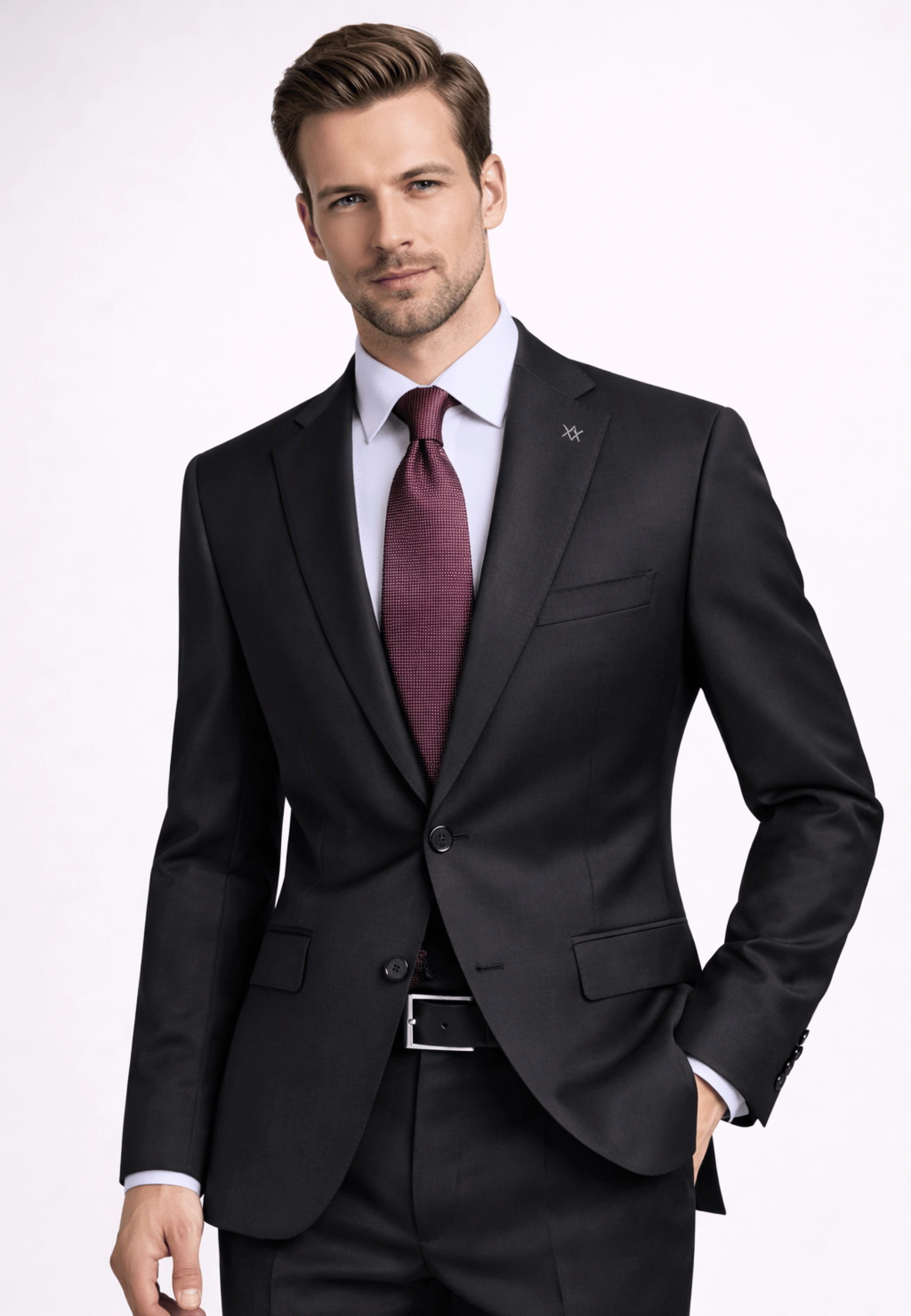 Superior Wool Suit – Black