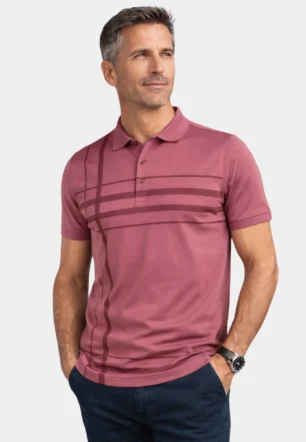 Dusty Rose Polo Neck T-Shirt