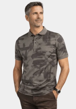 Khaki Polo Neck T-Shirt