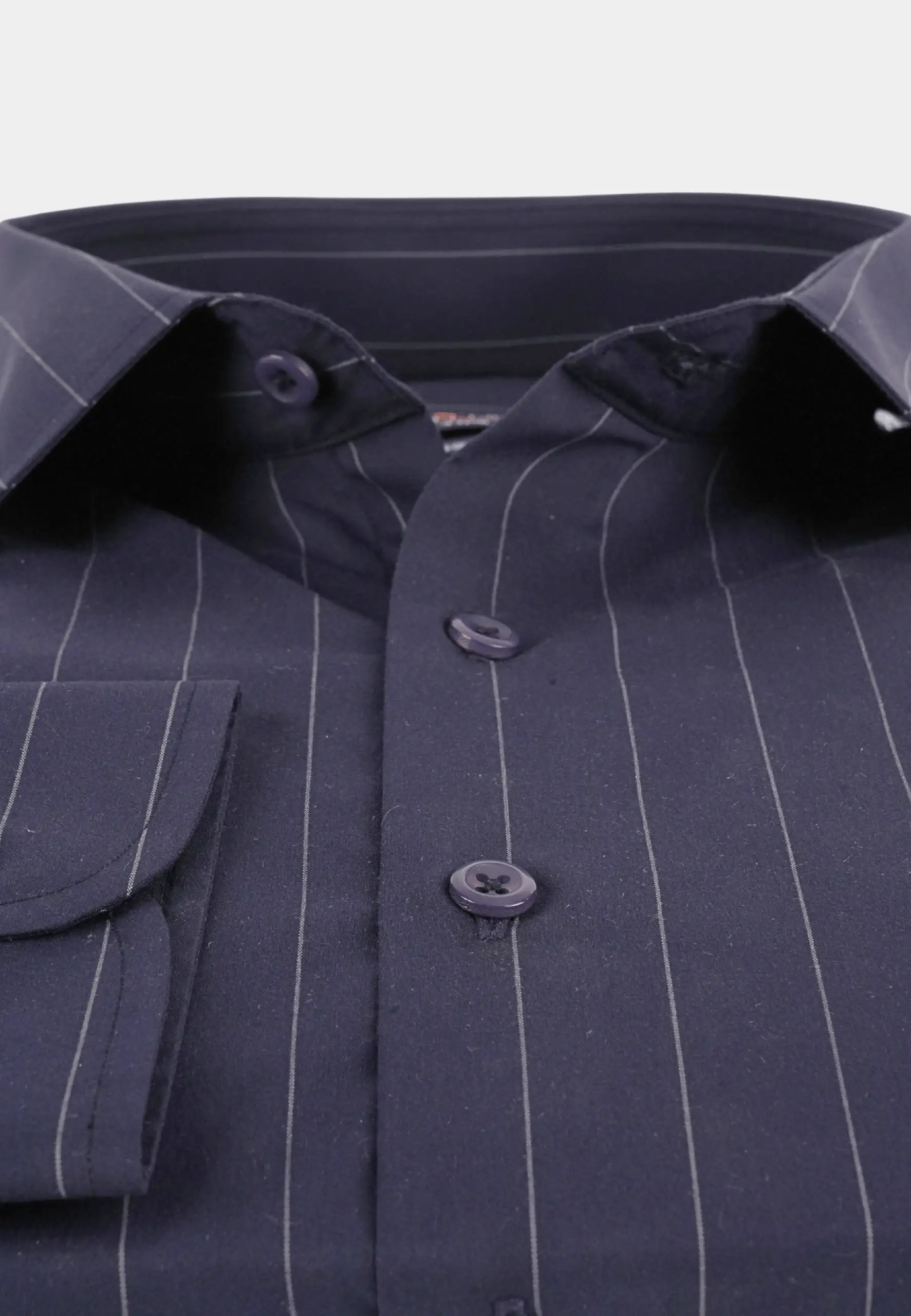 Midnight Pinstripe Cotton Shirt - Image 3